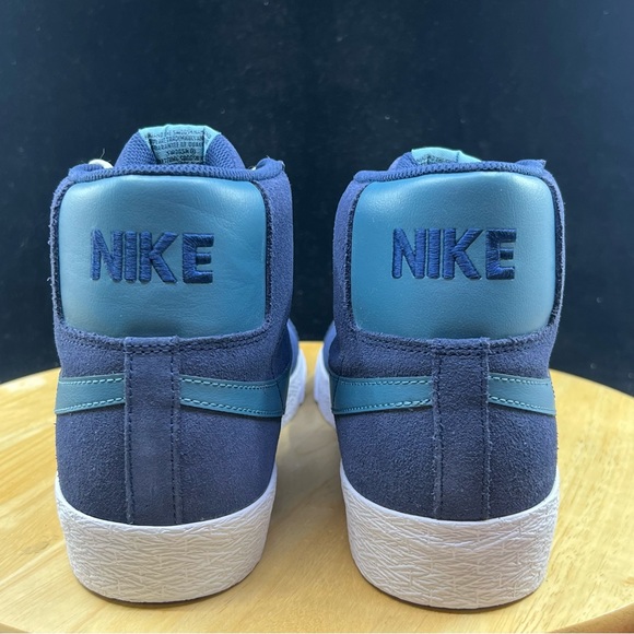 NIKE SB ZOOM BLAZER MID MIDNIGHT NAVY/NOISE AQUA SIZE MEN'S 11.5 [FD0731-400] - Picture 2 of 10